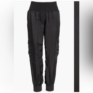 Cinq à Sept Black Satin Joggers